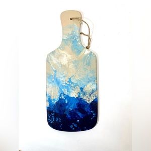 Original Acrylic Fluid Art on Reloved/Upcycled Wood Charcuterie Board